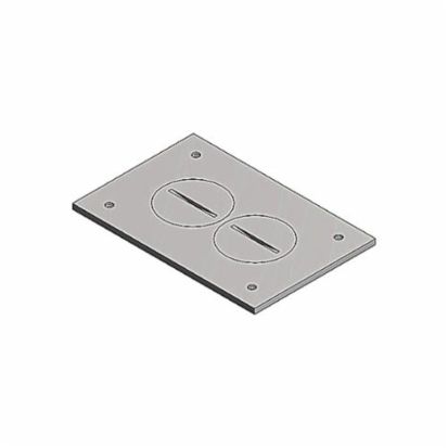 Thomas & Betts Steel City® MopTite™ P-64-DU-AL Cover Plate With 1-7/16 in Duplex Plug, 4-1/2 in L x 3 in W, Aluminum